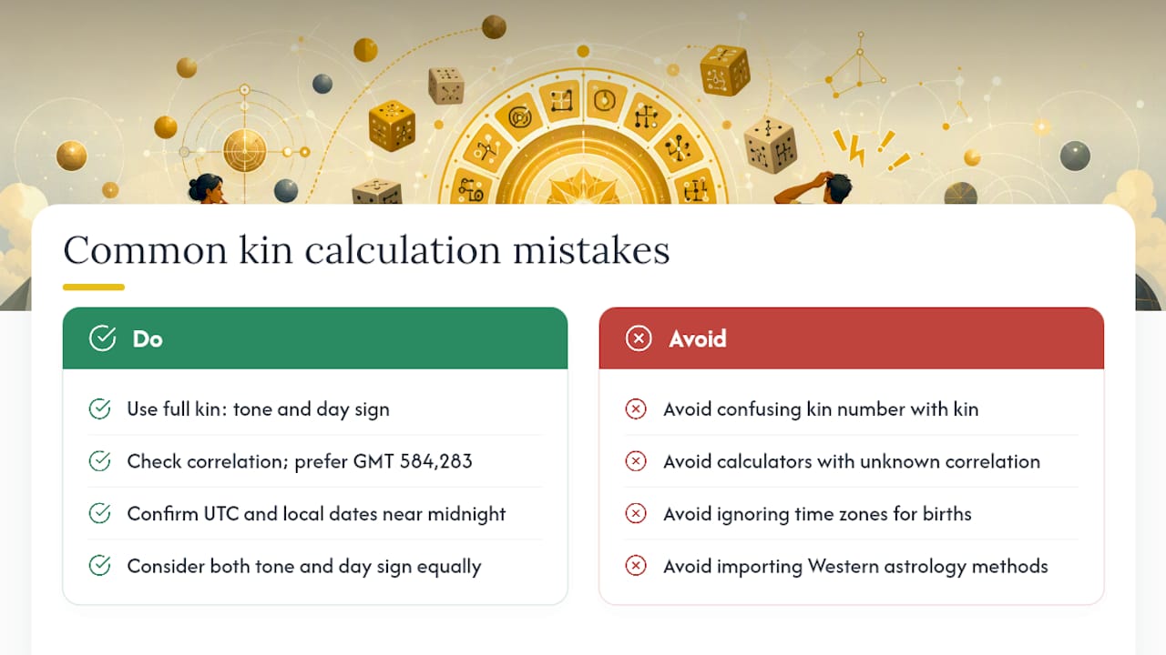 Common mistakes people make when calculating or interpreting their kin number — overview diagram