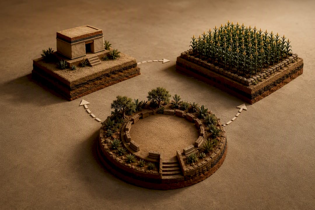 Illustrated foundation acts linking earth and community